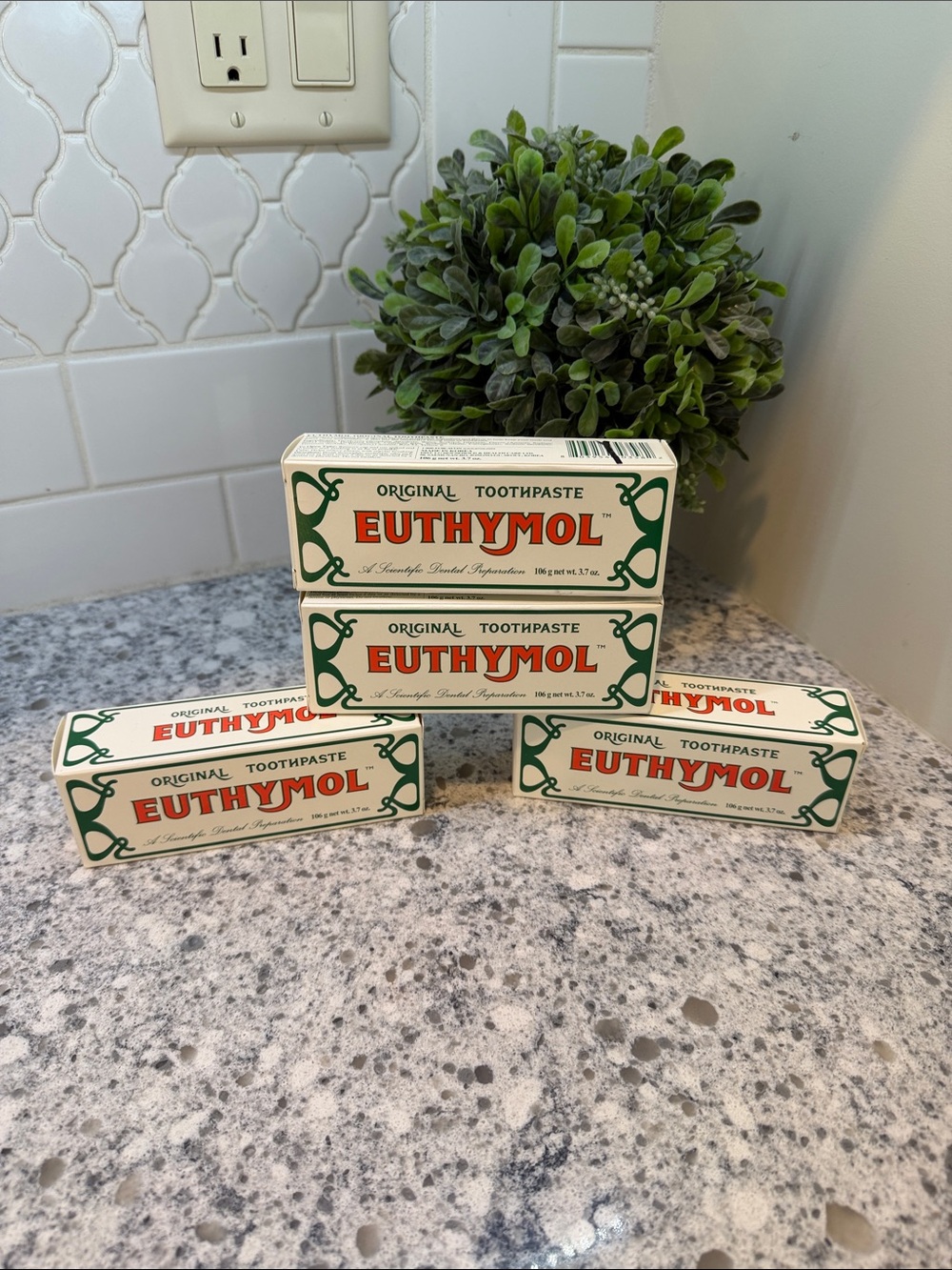 Euthymol Original Toothpaste - new in box 4 pack 3.7 oz each Non fluoride